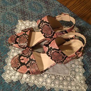 Cole Haan Avani City Sandal Pink Snake Print Women's Size 7.5 B